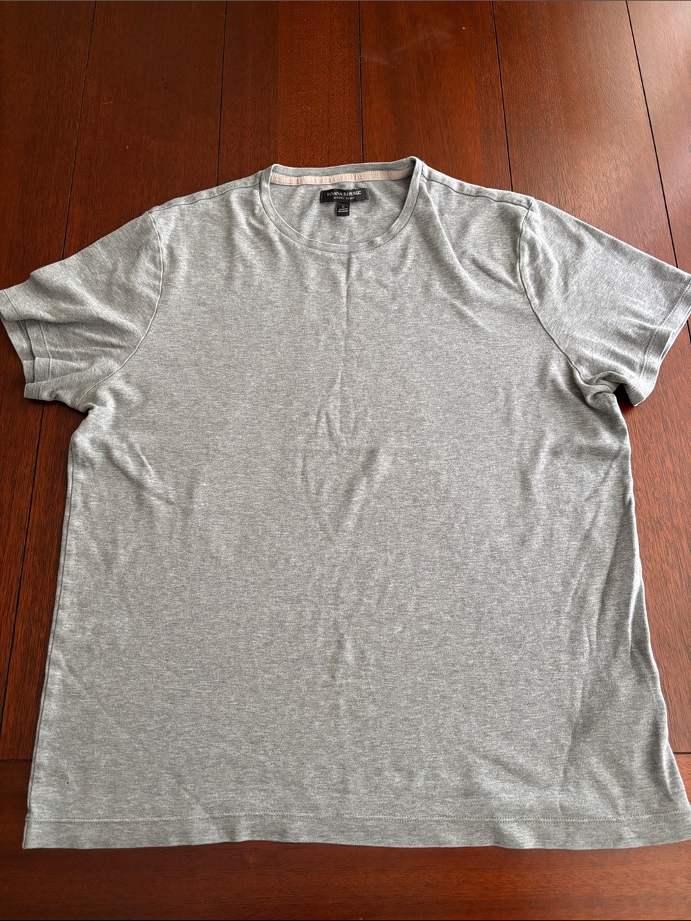 Banana Republic Men's Light Gray Crew Neck Short Sleeve Tee Size L Luxury Touch